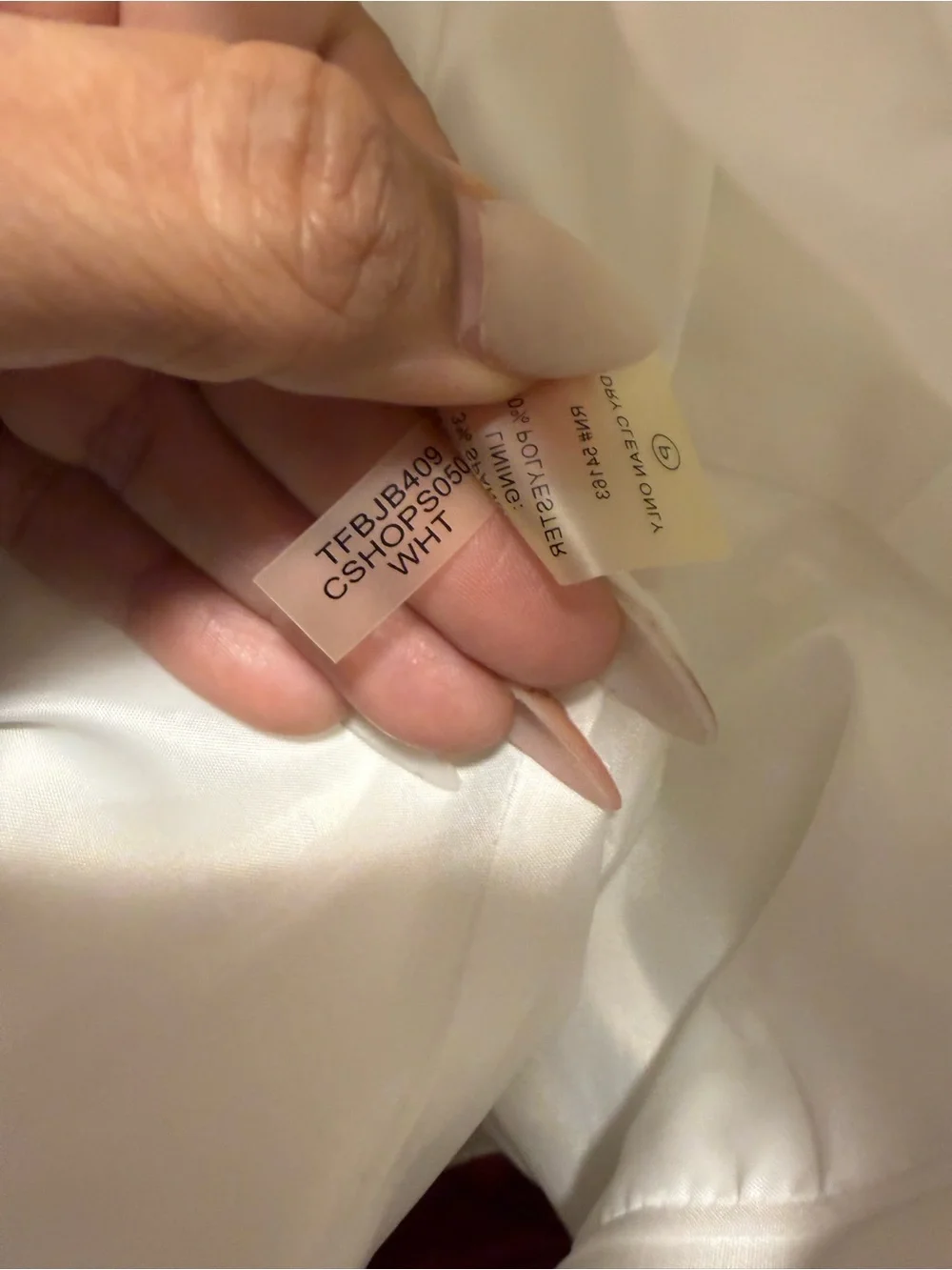 Calvin Klein White Zip-Front Collarless Blazer with Gold Accents